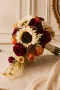 Artificial Sunflower Rose Cascade Wedding Flower Bouquets