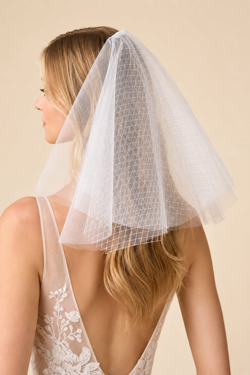 Shoulder Length Wedding Veils in Ivory